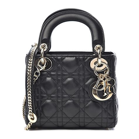 dior lady dior lambskin mini black|Small Lady Dior Bag Gradient Patent and Matte Black Cannage .